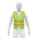 Chaleco de seguridad verde alta visibilidad con cierre CHS-600V
