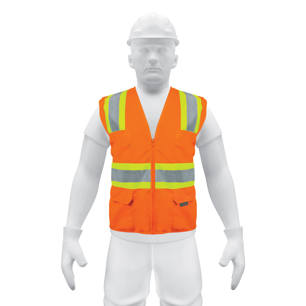 Chaleco de seguridad naranja max visibilidad y 6 bolsas CHS-700N