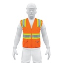 Chaleco de seguridad naranja max visibilidad y 6 bolsas CHS-700N