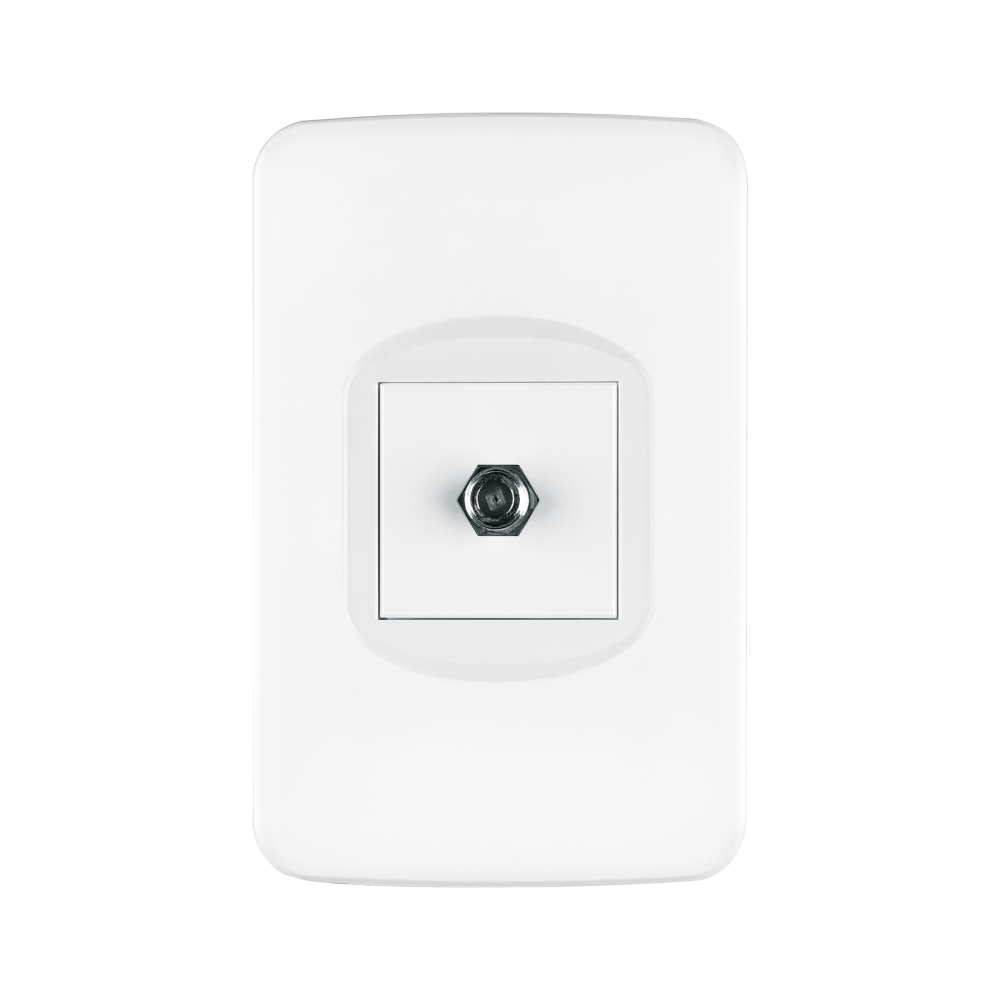 Placa armada 1 toma de TV, 1.5 módulos, Toledo, BASIC PA-TV-TB