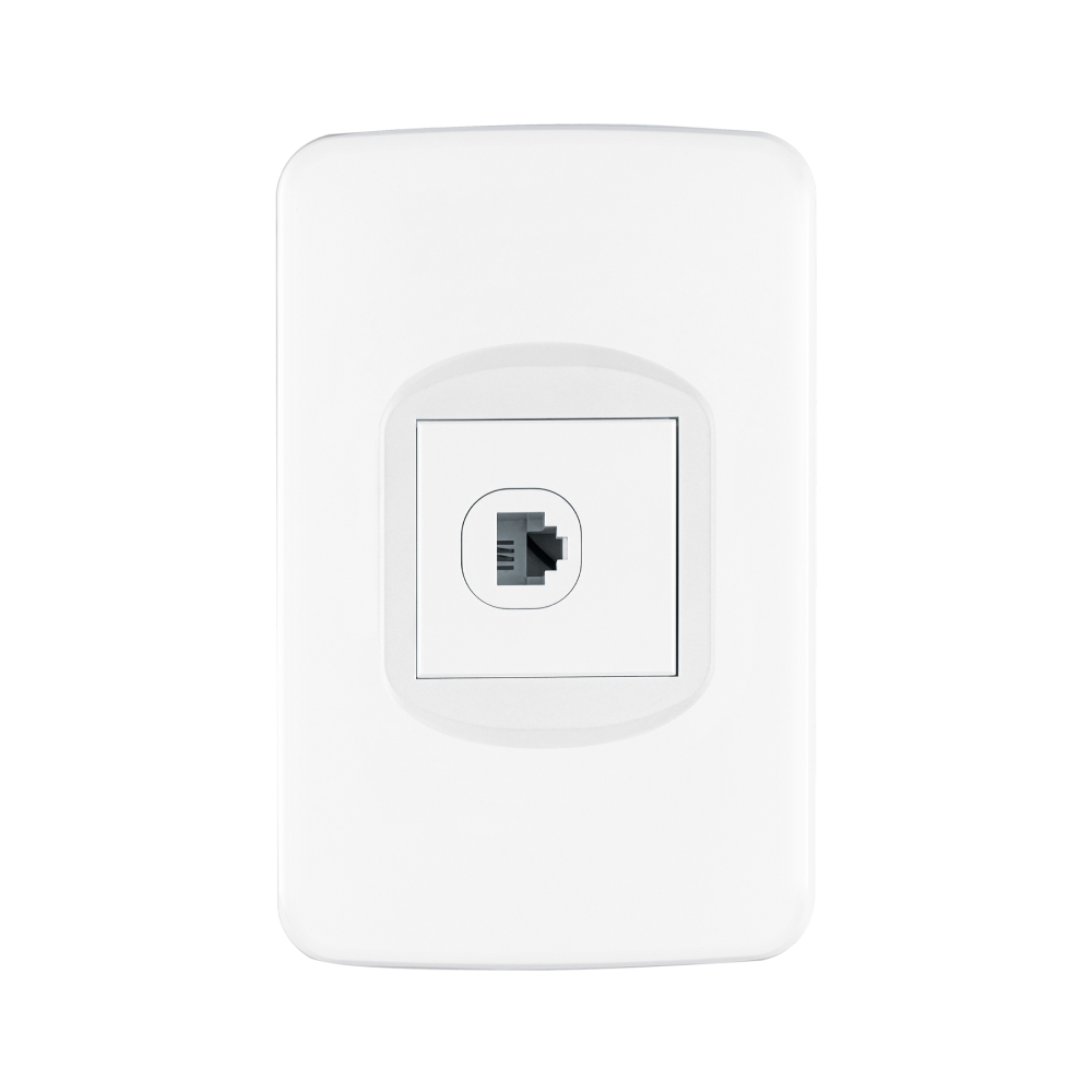 Placa armada 1 toma para teléfono 1.5 módulos, Toledo PA-TE-TB