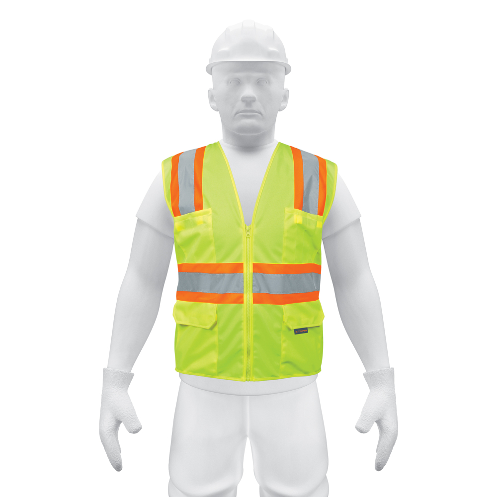 Chaleco de seguridad verde max visibilidad y 6 bolsas CHS-700V