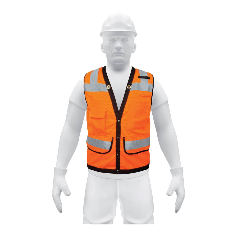 Chaleco seguridad reforzado naranja con bolsas, G, EXPERT CHS-800N-L