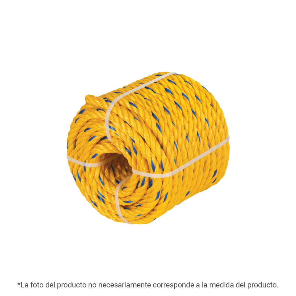 Kilo de cuerda amarilla de polipropileno 16mm, rollo 1kg CUE-161K