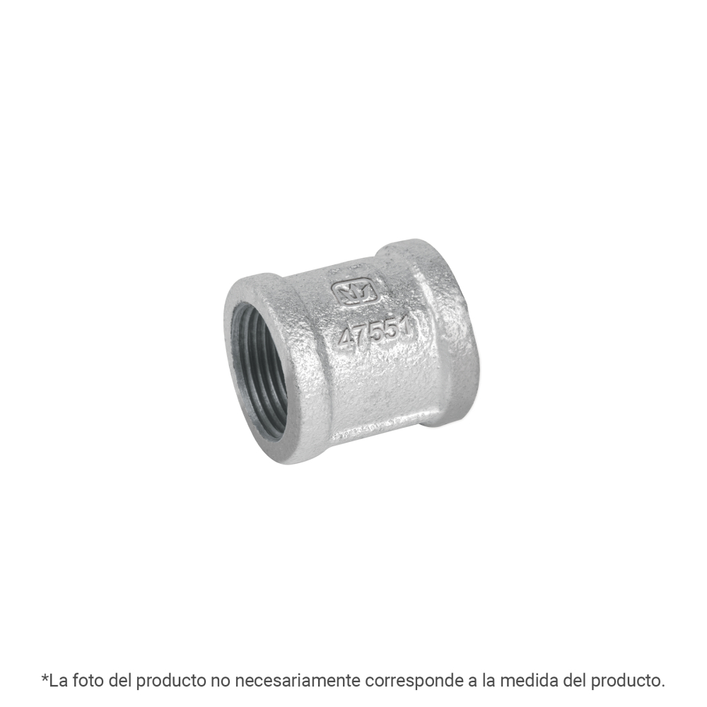 Cople reforzado de acero galvanizado de 1/4', FOSET CG-207
