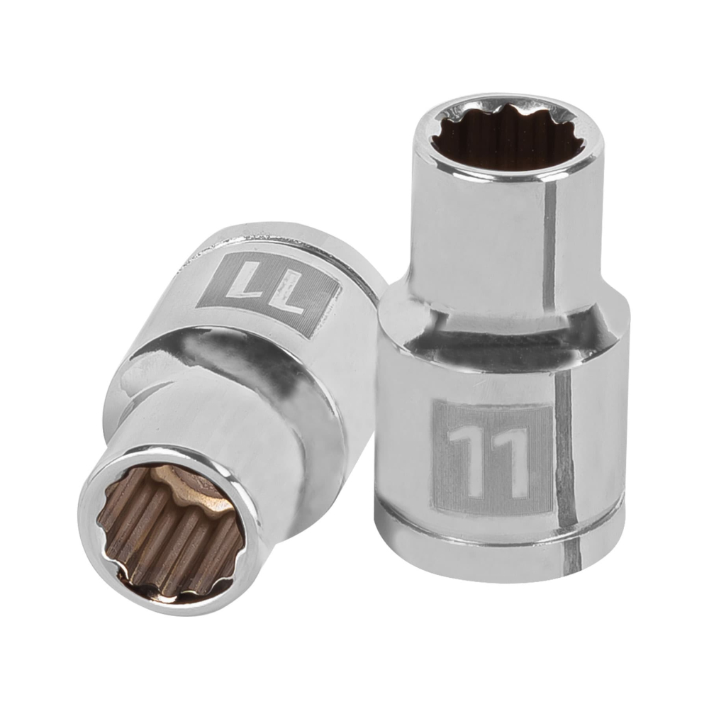 Dado de 11 mm, 12 puntas, cuadro 1/2', TRUPER D-1211-EM