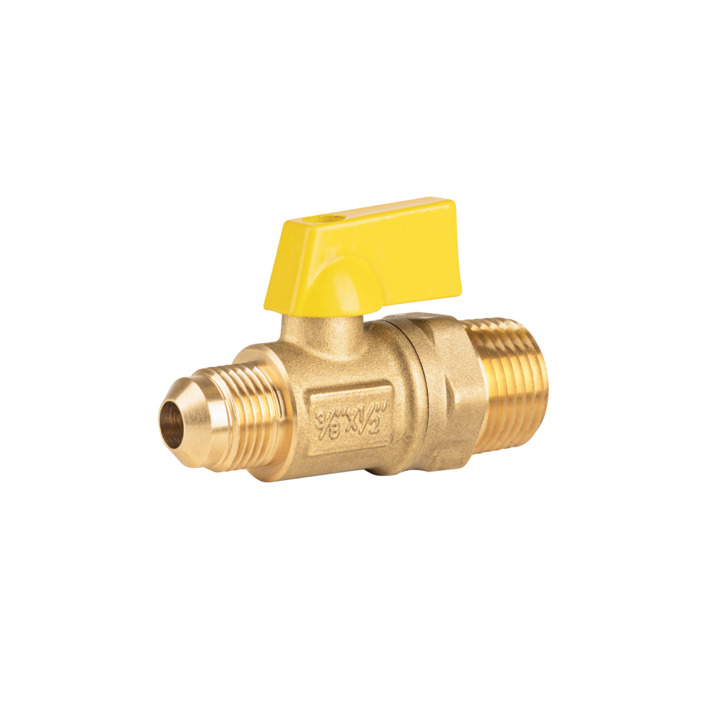 Válvula de control para gas, latón, 3/8' flare x 1/2' macho VG-554-M