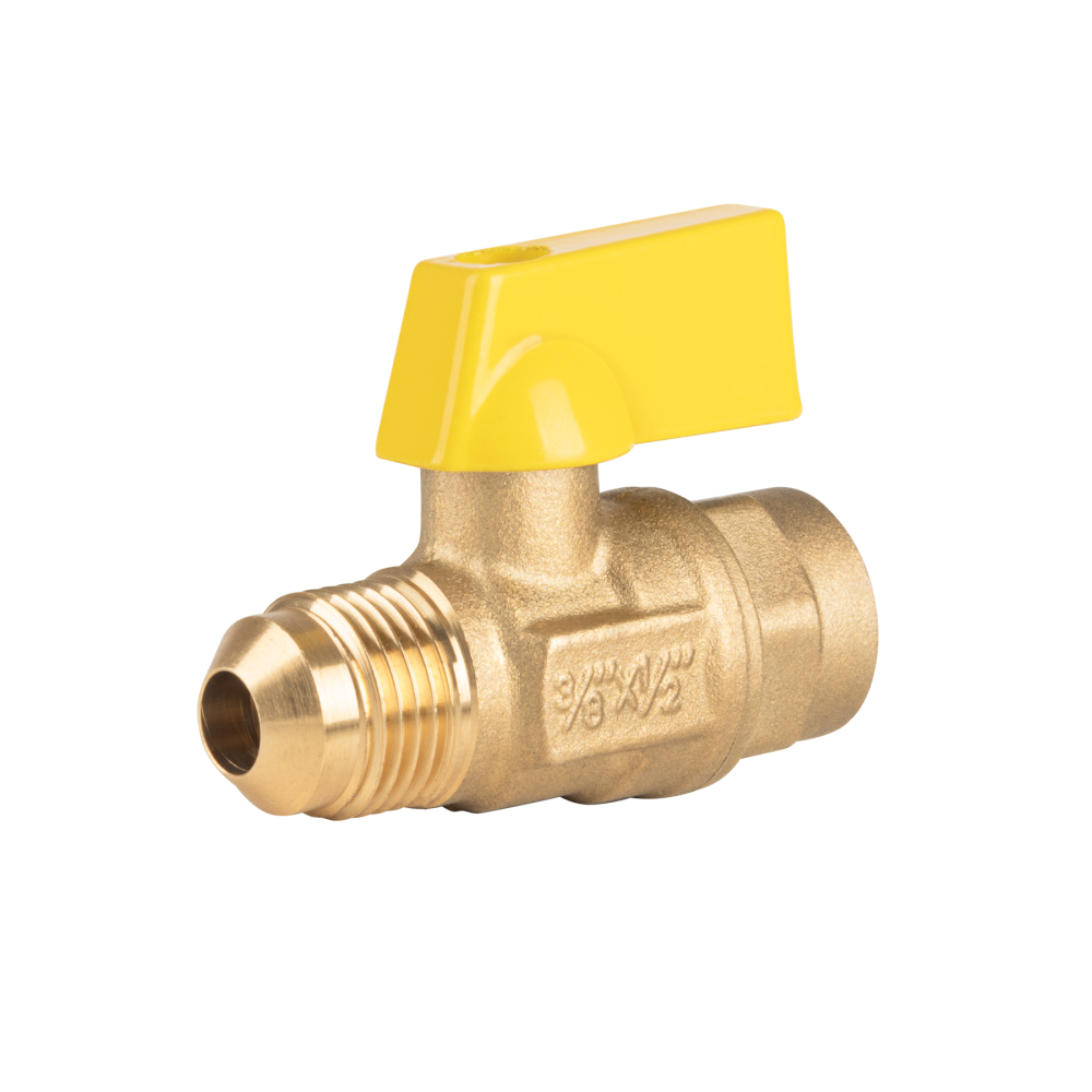 Válvula de control de latón p/gas,3/8x1/2' Flare/sold. FOSET VG-554-S