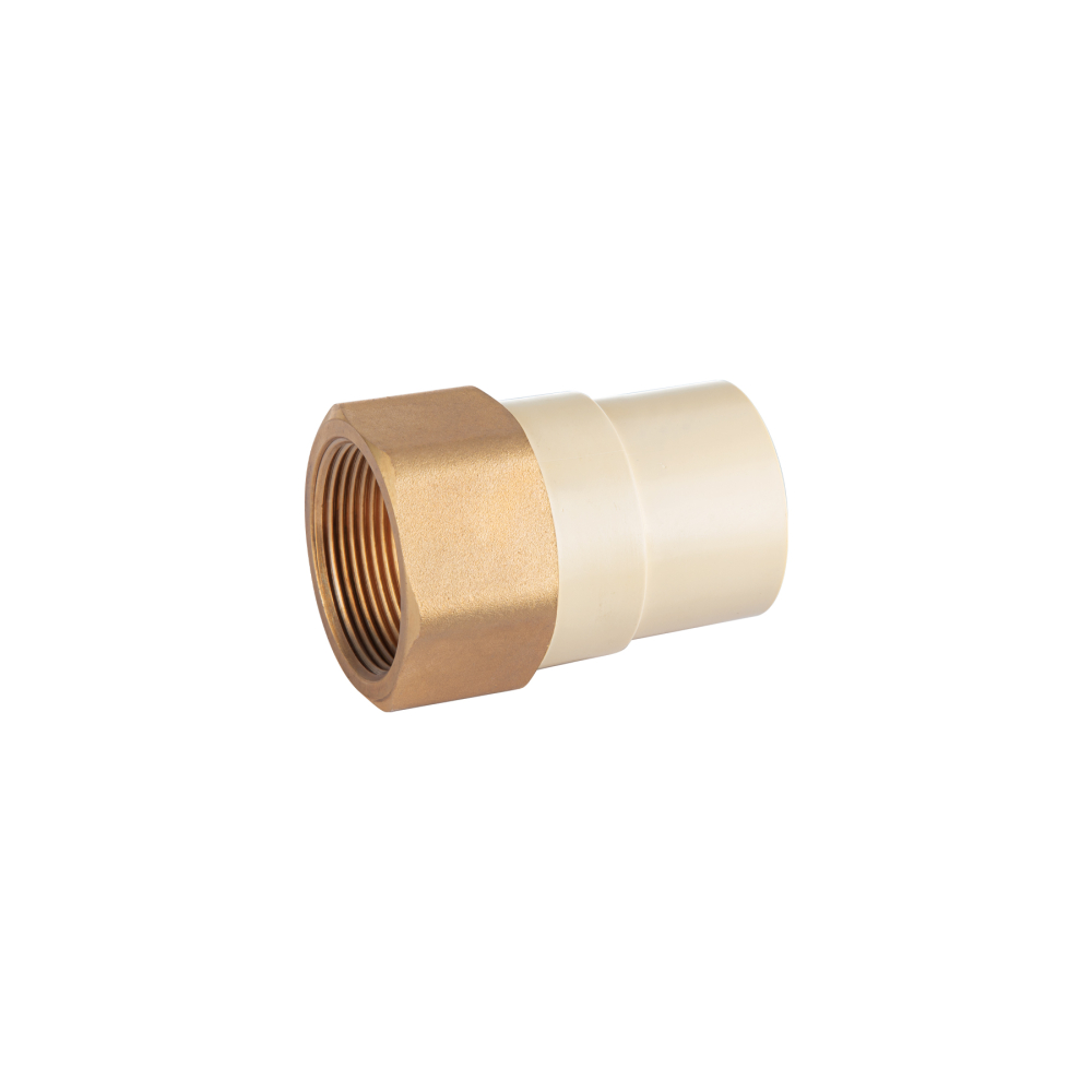 Adaptador hembra de CPVC 1-1/2'con inserto y tuerca de latón CPVC-645
