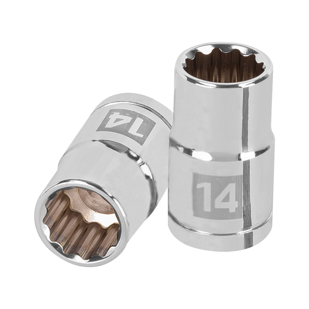 Dado de 14 mm, 12 puntas, cuadro 1/2', TRUPER D-1214-EM
