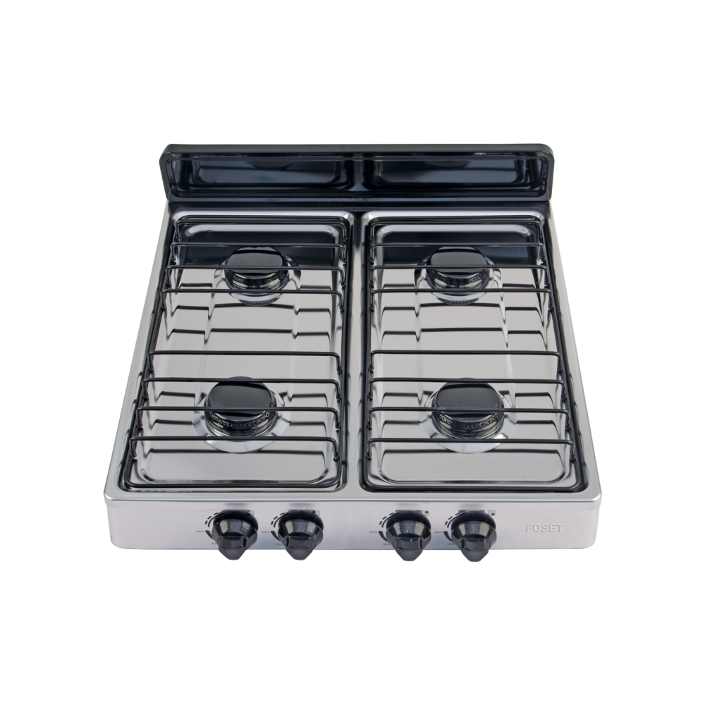 Parrilla gas sobreponer,51.5 cm,4 quemadores,inoxidable,AERO PAGA-4XA