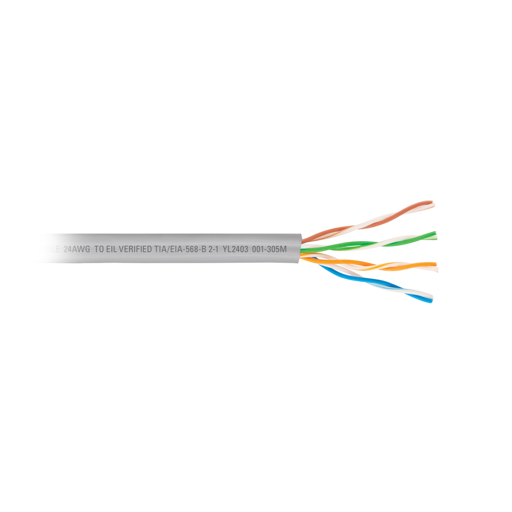 Metro de cable UTP CAT5E, Bobina de 305m, gris, VOLTECK CBR-53G