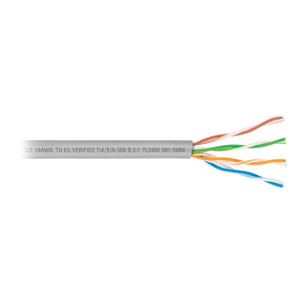 Metro de cable UTP CAT5E, Bobina de 100m, gris, VOLTECK CBR-51G