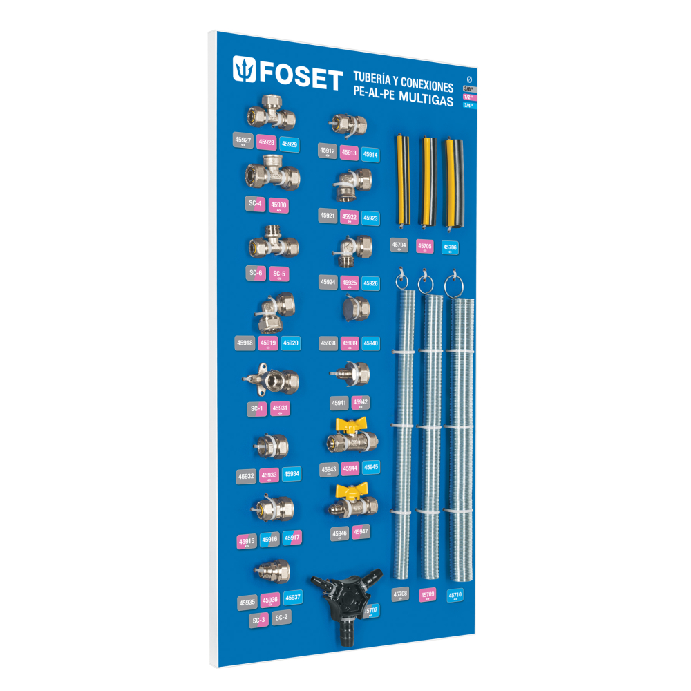 Exhibidor de conexiones PE-AL-PE, FOSET EX-PALP