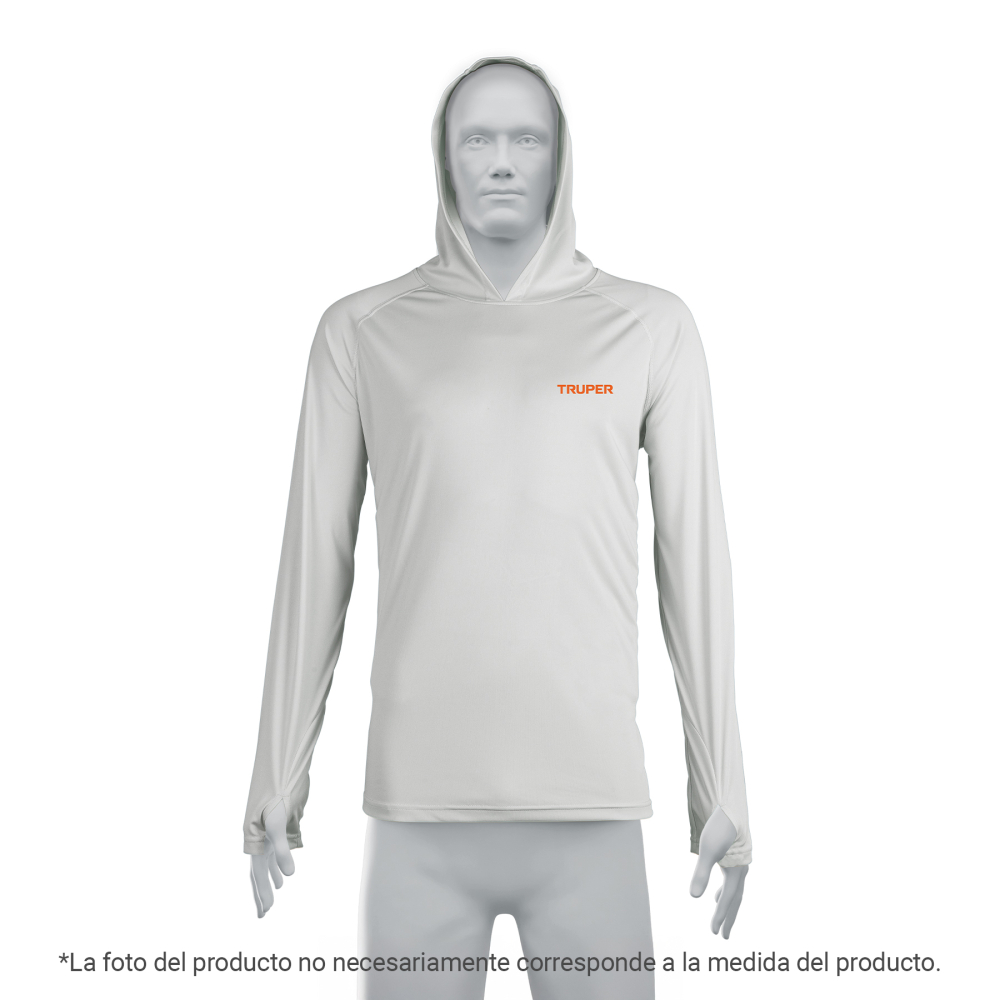 Playera protección solar, manga larga, con gorro, hombre, M PPS-M