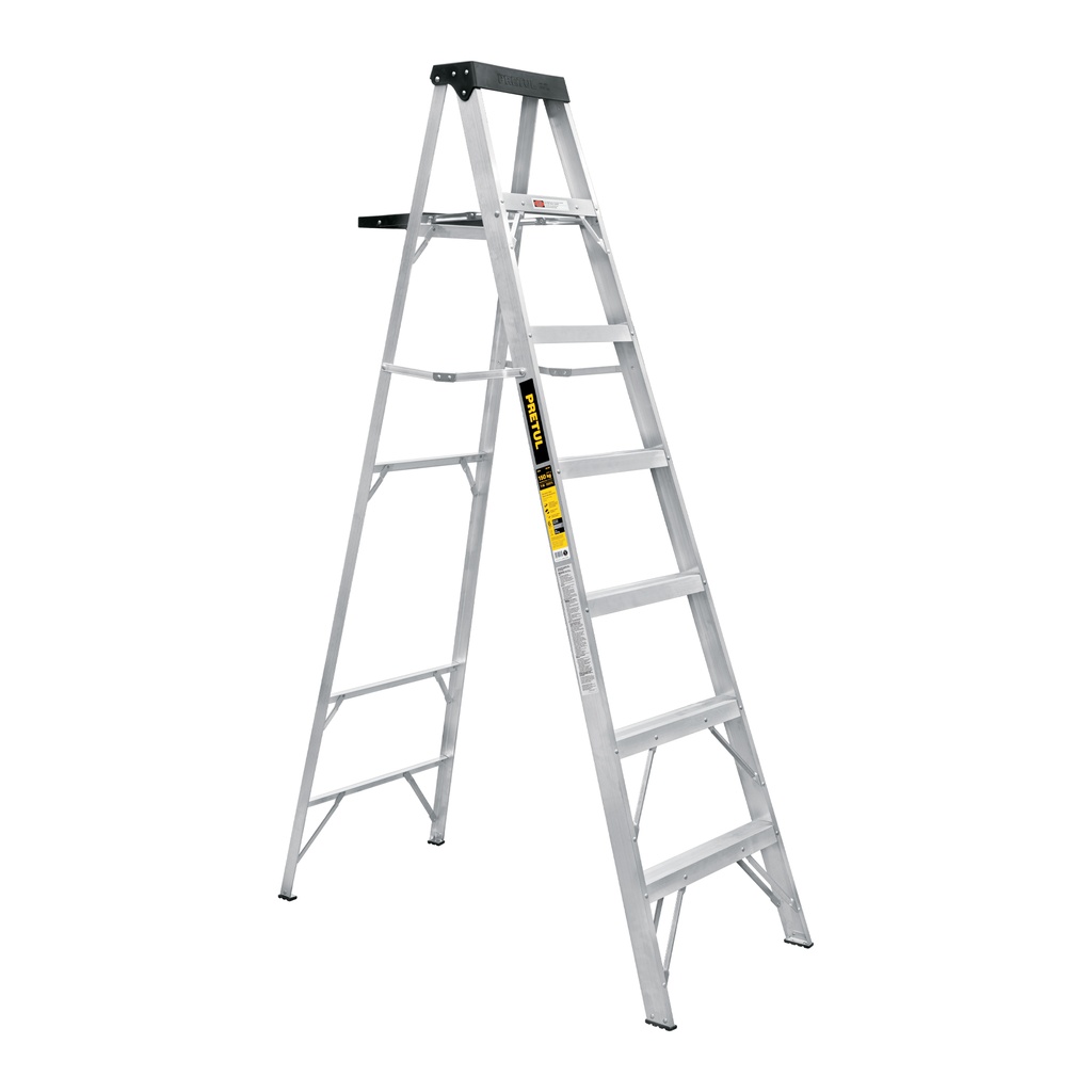 Escalera de tijera tipo III 6 escalones y bandeja, PRETUL EST-36P