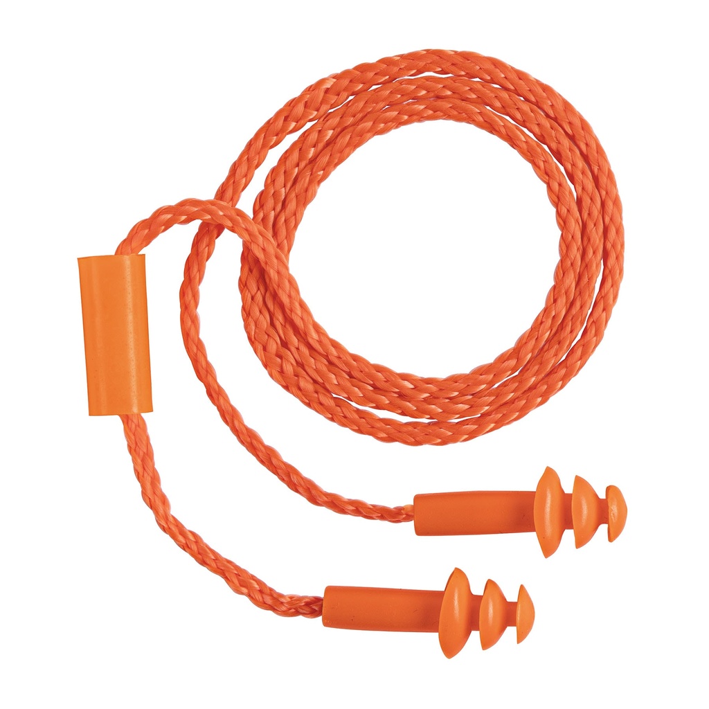 Tapón auditivo reutilizable con cordón, caja 50 pz TA-50B