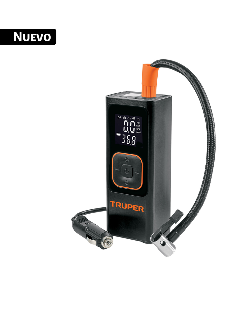 Inflador de aire inalámbrico portátil 150 PSI, TRUPER COMP-15I
