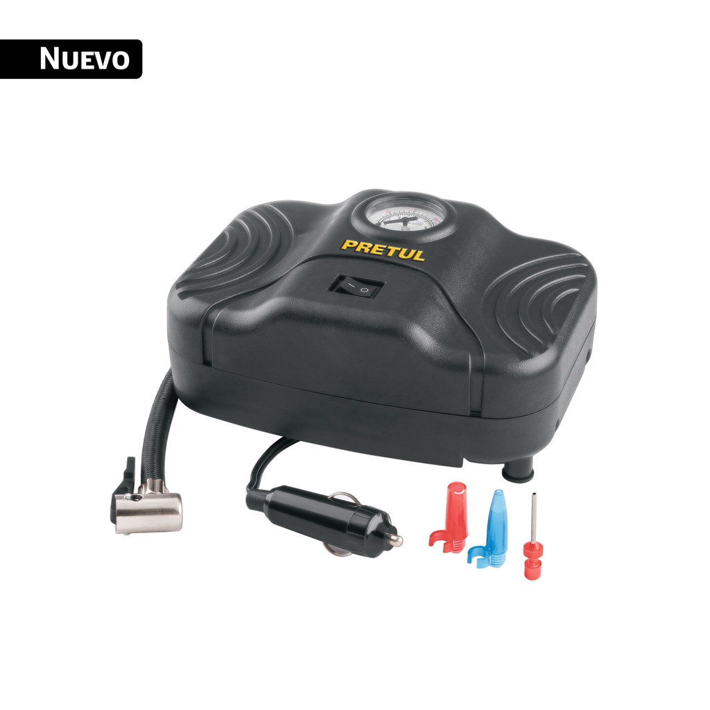 Inflador portátil para auto, 12 V, PRETUL COMP-12P