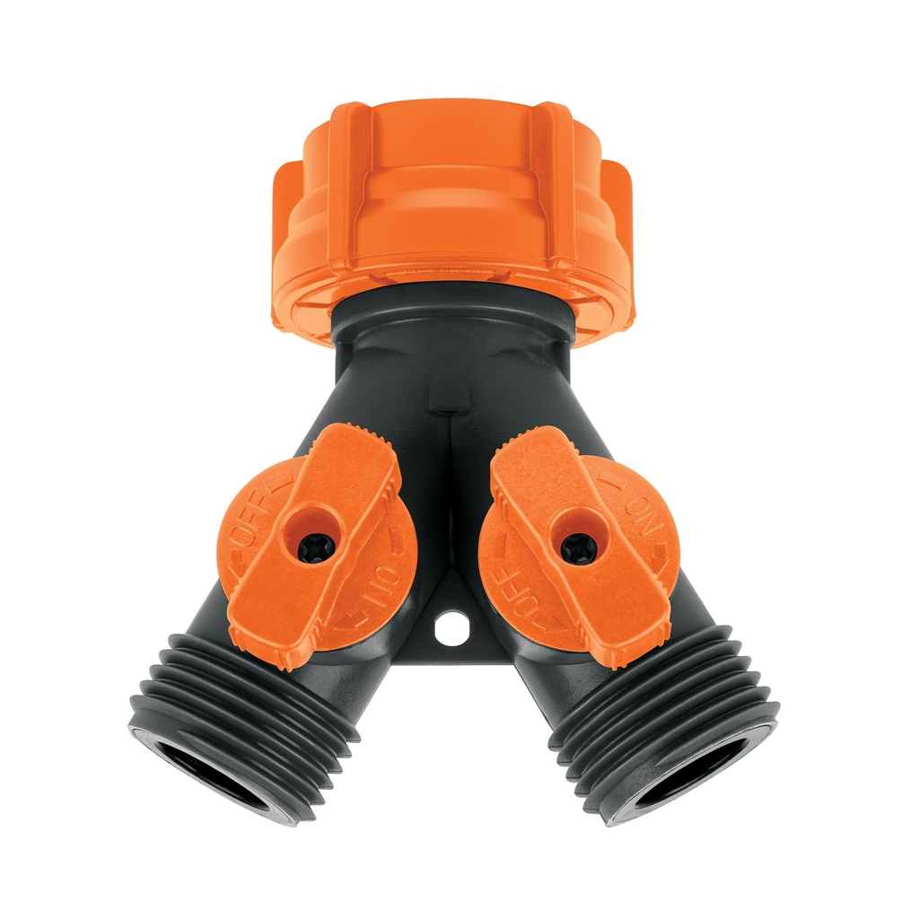 Conector 'Y' 3/4' plástico con tuerca móvil p/manguera AD-2T