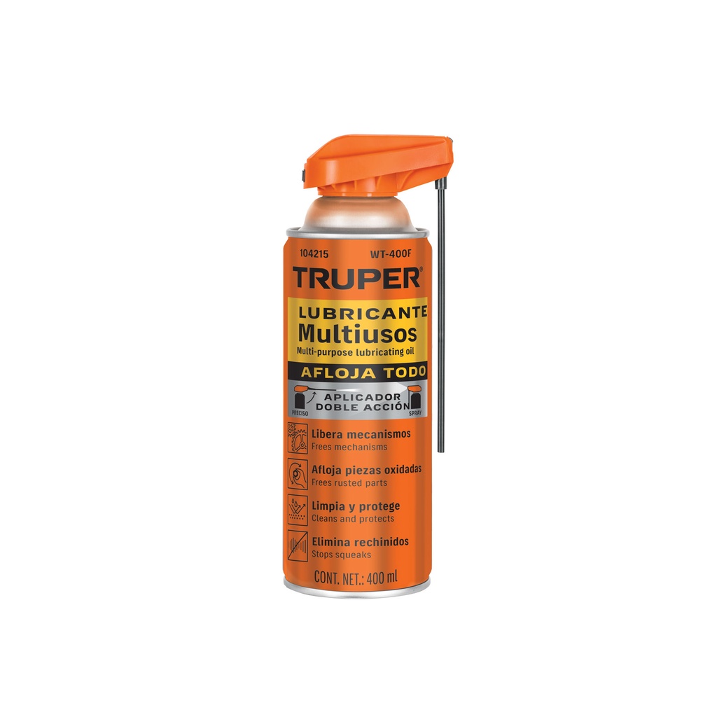 Lubricante multiusos aerosol aplicador doble acción, 400 ml WT-400F