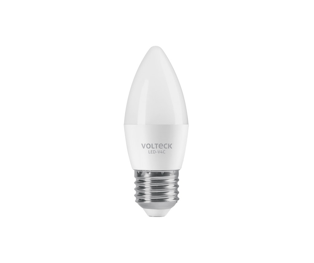 Foco LED tipo vela 4W (25W) 2400K luz ámbar, E27, VOLTECK LED-V4C