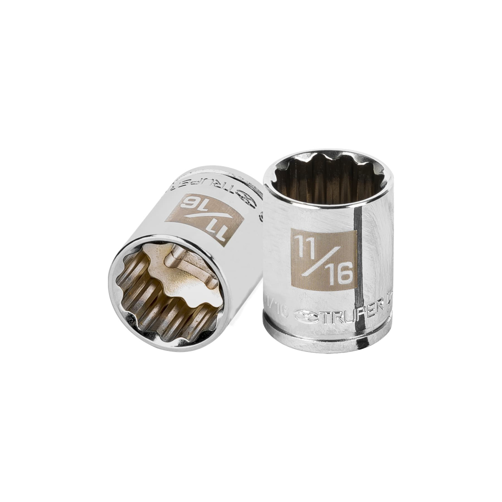 Dado de 11/16', 12 puntas, cuadro 3/8', TRUPER D-3822