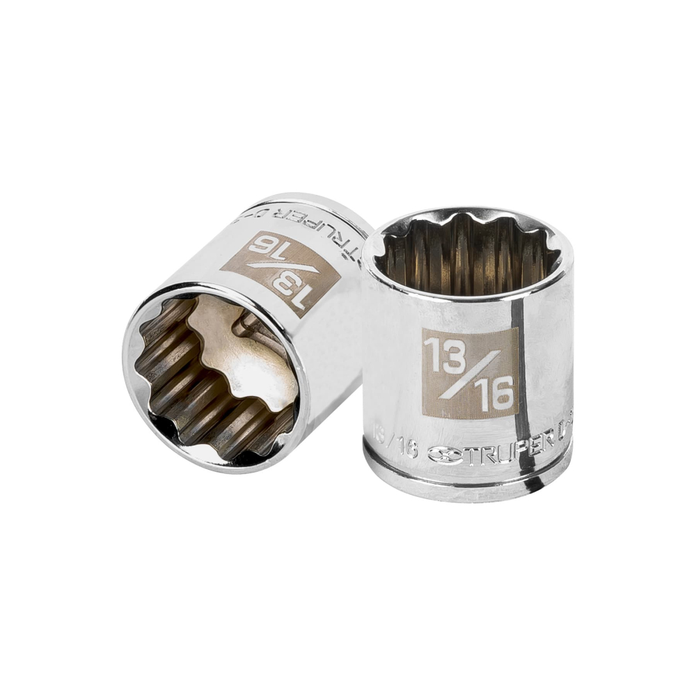 Dado de 13/16', 12 puntas, cuadro 3/8', TRUPER D-3826