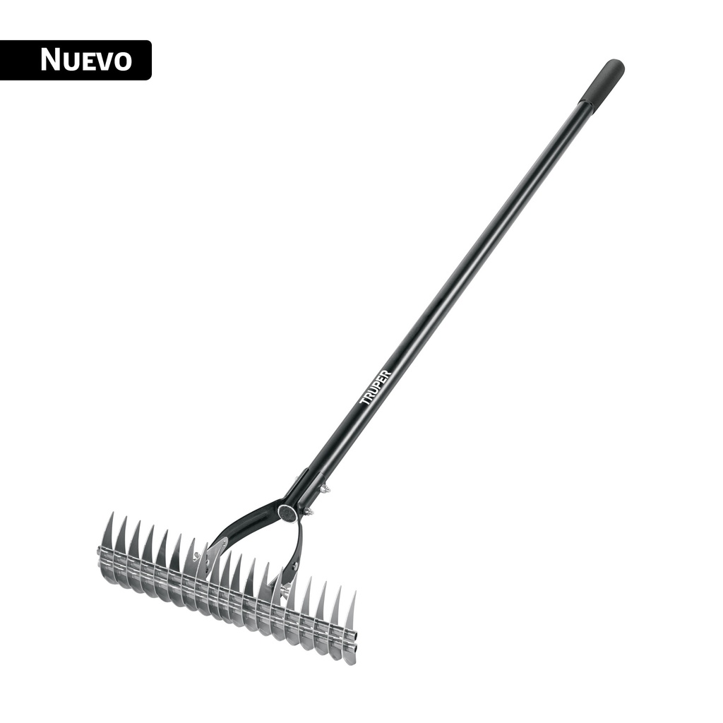 Rastrillo aireador de 19 dientes, mango 54', fibra vidrio R-19AIR