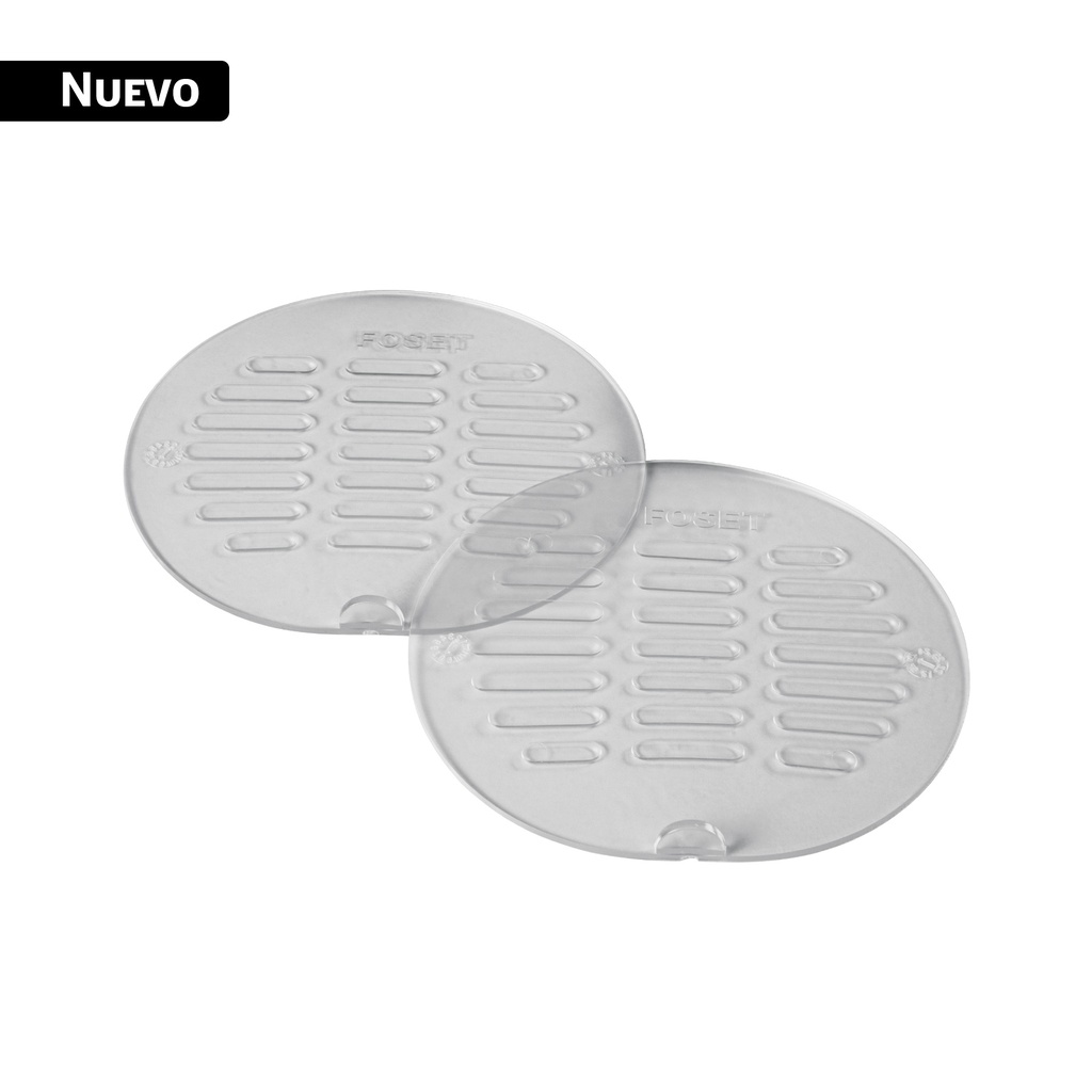 Juego 2 tapas transparentes de PVC para coladera 5', FOSET TAPA-5T