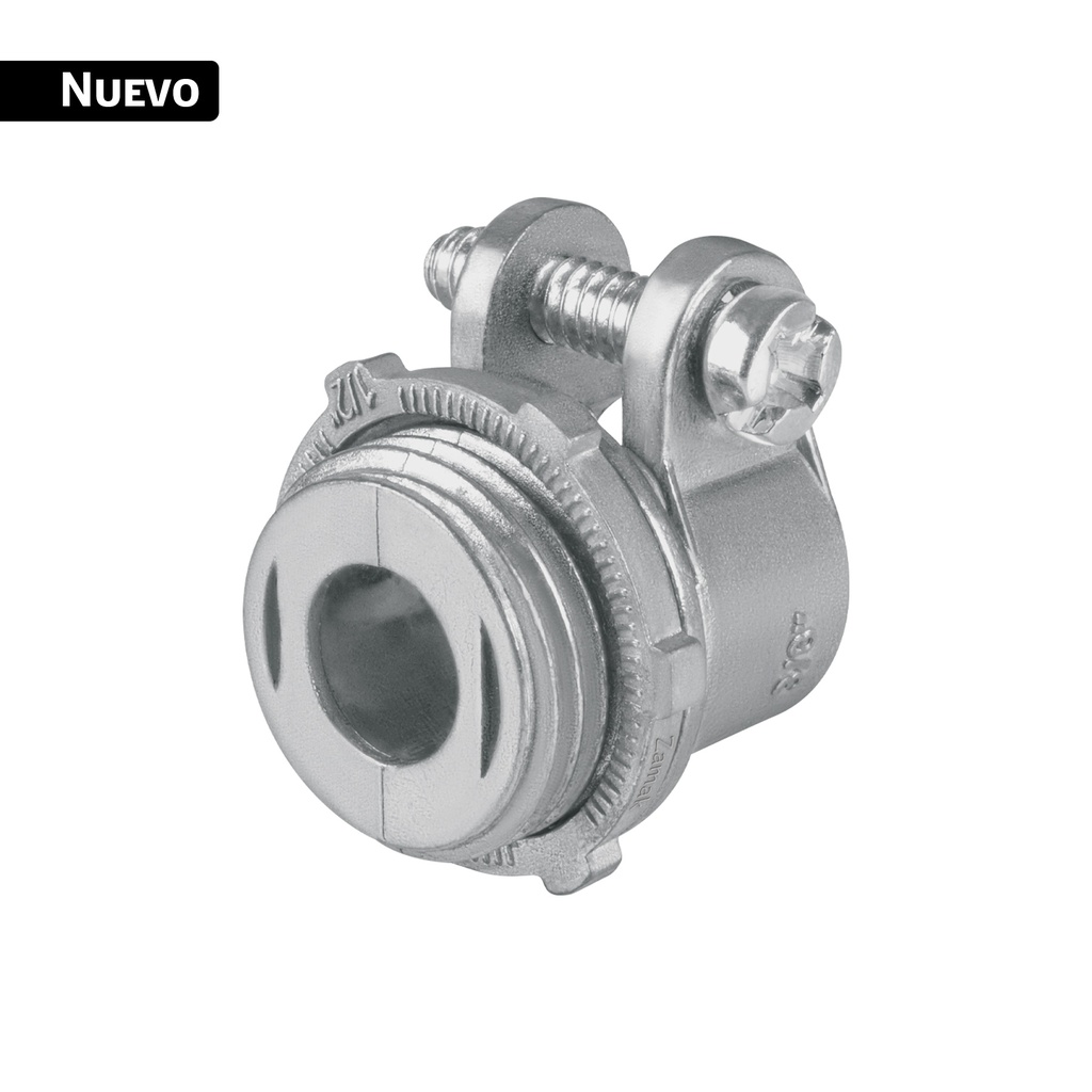 Conector recto 3/8' para tubo flexible metálico, VOLTECK CTF-3/8R