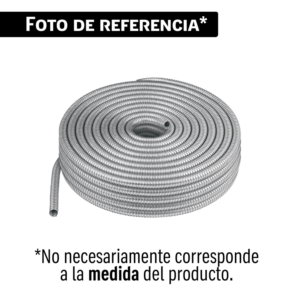 Rollo de 50 m de tubo flexible metálico de 3/8', VOLTECK TF-3/8