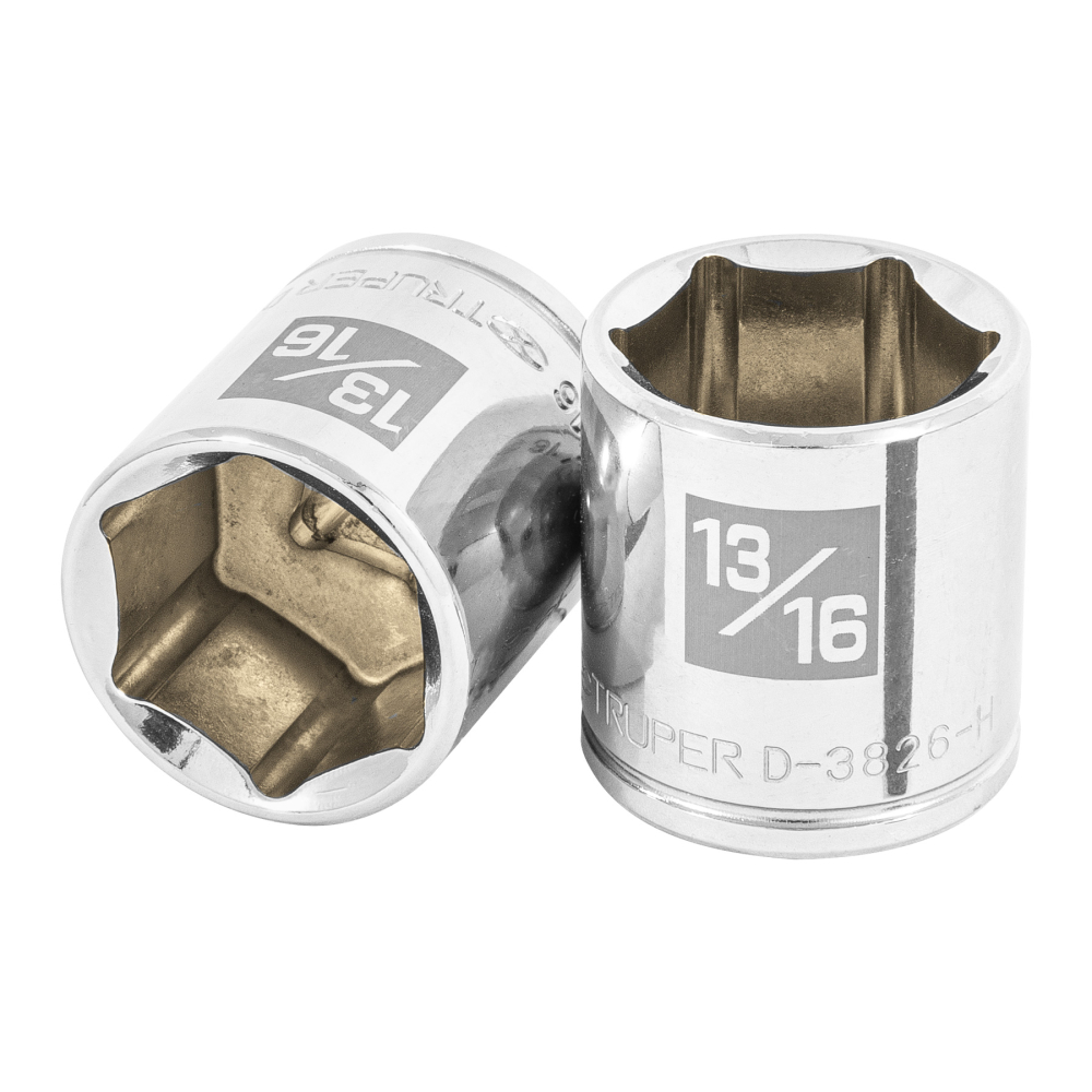 Dado de 13/16', 6 puntas, cuadro 3/8', TRUPER D-3826-H