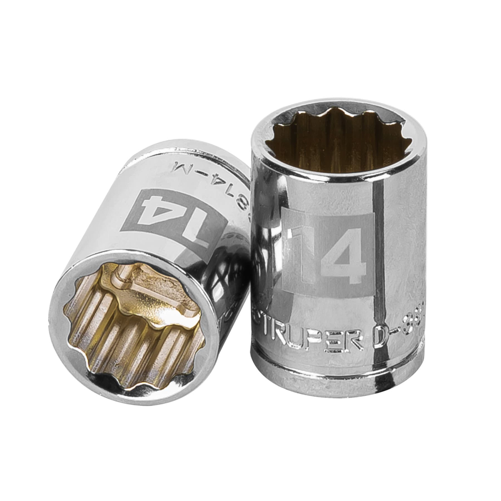 Dado de 14 mm, 12 puntas, cuadro 3/8', TRUPER D-3814-M