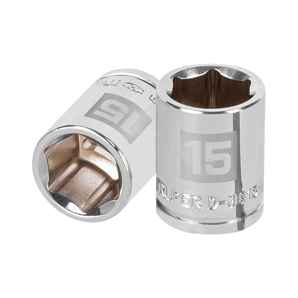 Dado de 15 mm, 6 puntas, cuadro 3/8', TRUPER D-3815-HM
