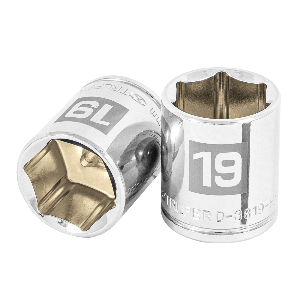 Dado de 19 mm, 6 puntas, cuadro 3/8', TRUPER D-3819-HM