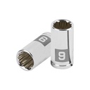 Dado de 9 mm, 12 puntas, cuadro 1/4', TRUPER D-1409-BM