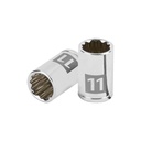 Dado de 11 mm, 12 puntas, cuadro 1/4', TRUPER D-1411-BM