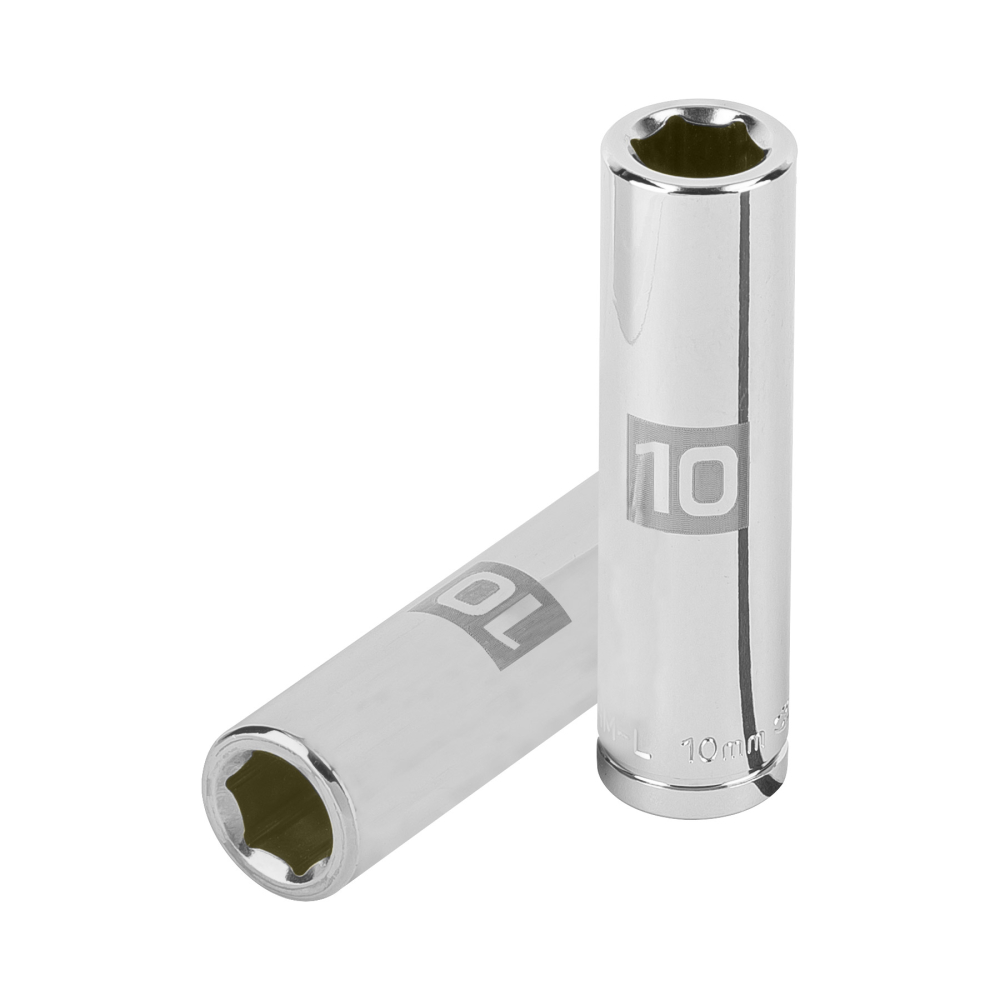 Dado largo de 10 mm, 6 puntas, cuadro 3/8', TRUPER D-3810-HM-L