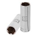 Dado largo de 16 mm, 6 puntas, cuadro 3/8', TRUPER D-3816-HM-L