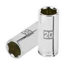 Dado largo de 20 mm, 6 puntas, cuadro 3/8', TRUPER D-3820-HM-L