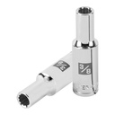 Dado largo de 3/8' 12 puntas, cuadro 1/2', TRUPER D-1212-EL