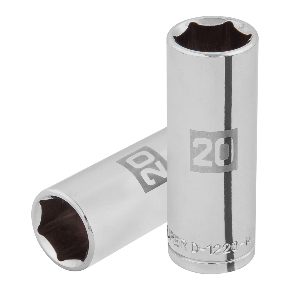 Dado largo de 20 mm, 6 puntas, cuadro 1/2', TRUPER D-1220-ML