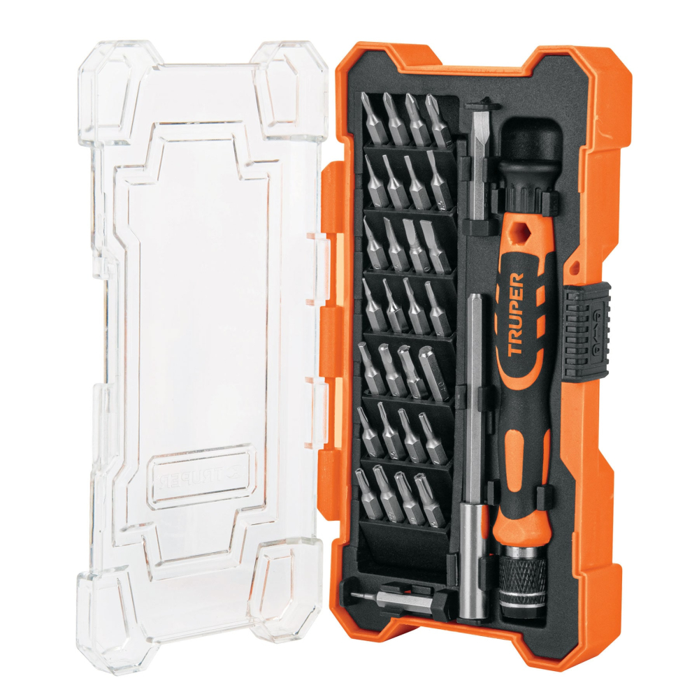 Desarmador de precisión con 30 puntas y extensión, TRUPER JOY-32