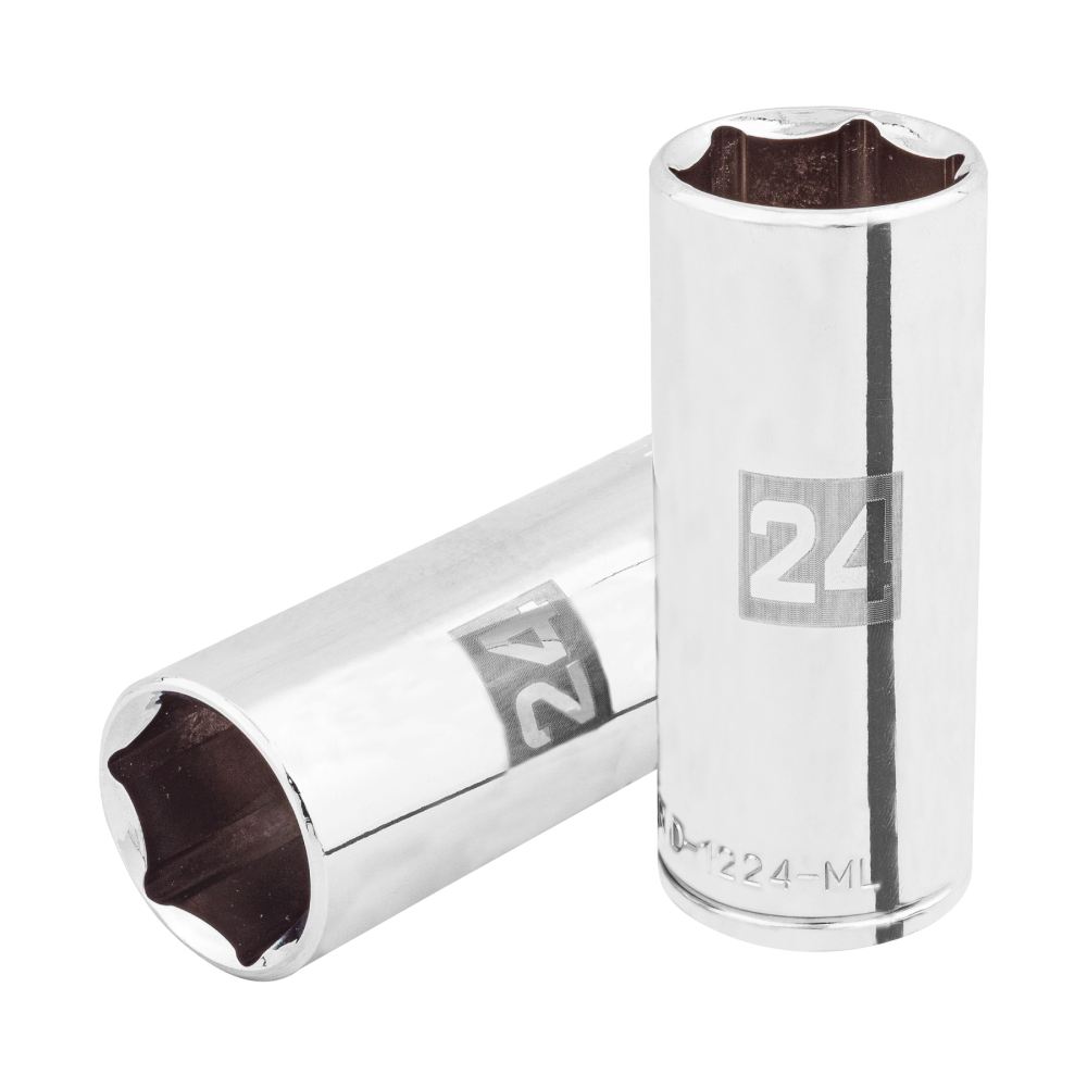 Dado largo de 24 mm, 6 puntas, cuadro 1/2', TRUPER D-1224-ML