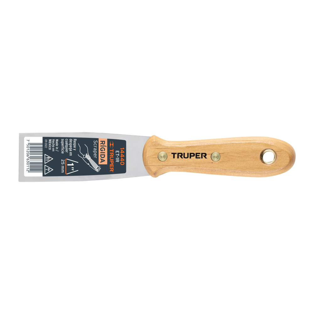 Espátula rígida 1' con mango de madera, TRUPER ET-1R