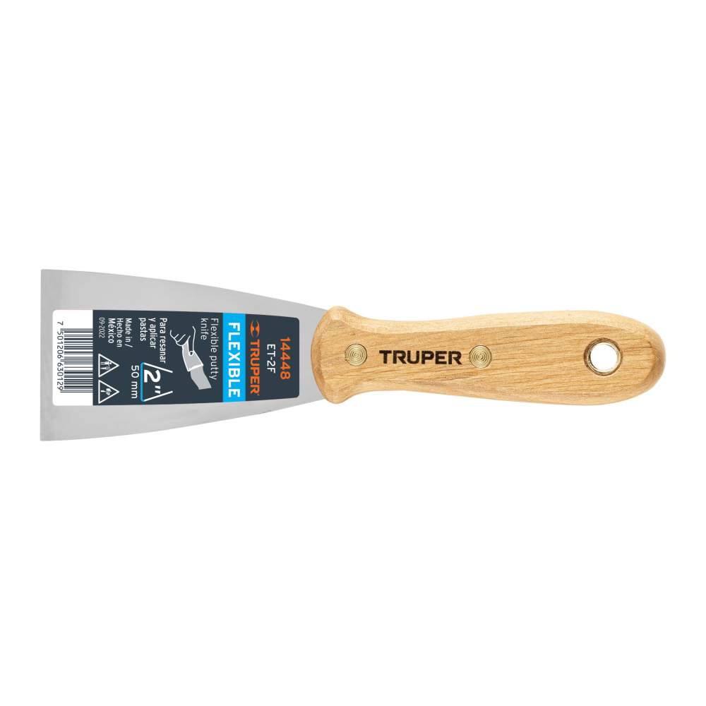Espátula flexible 2' con mango de madera, TRUPER ET-2F
