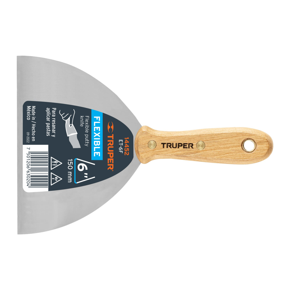 Espátula flexible 6' con mango de madera, TRUPER ET-6F