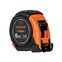 Flexómetro Gripper contra impactos 8 m cinta 25 mm, TRUPER FH-8M
