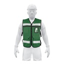 Chaleco brigadista con cintas reflejantes, color verde CHS-900V